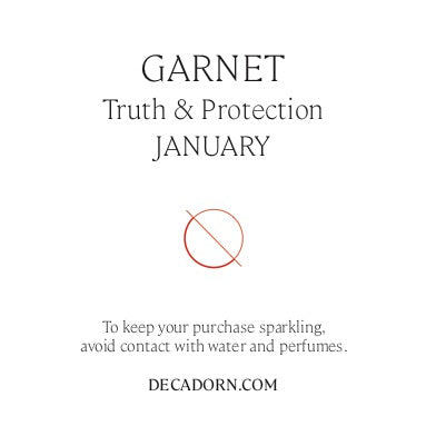 Garnet Carved Hoop Earrings| Protection (Gold Fill)