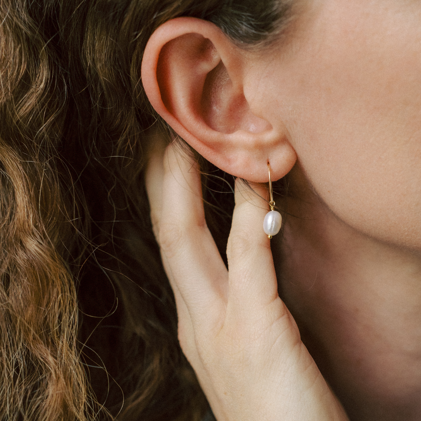 Pearl Ear Wire Earrings | Calm (Gold Fill)