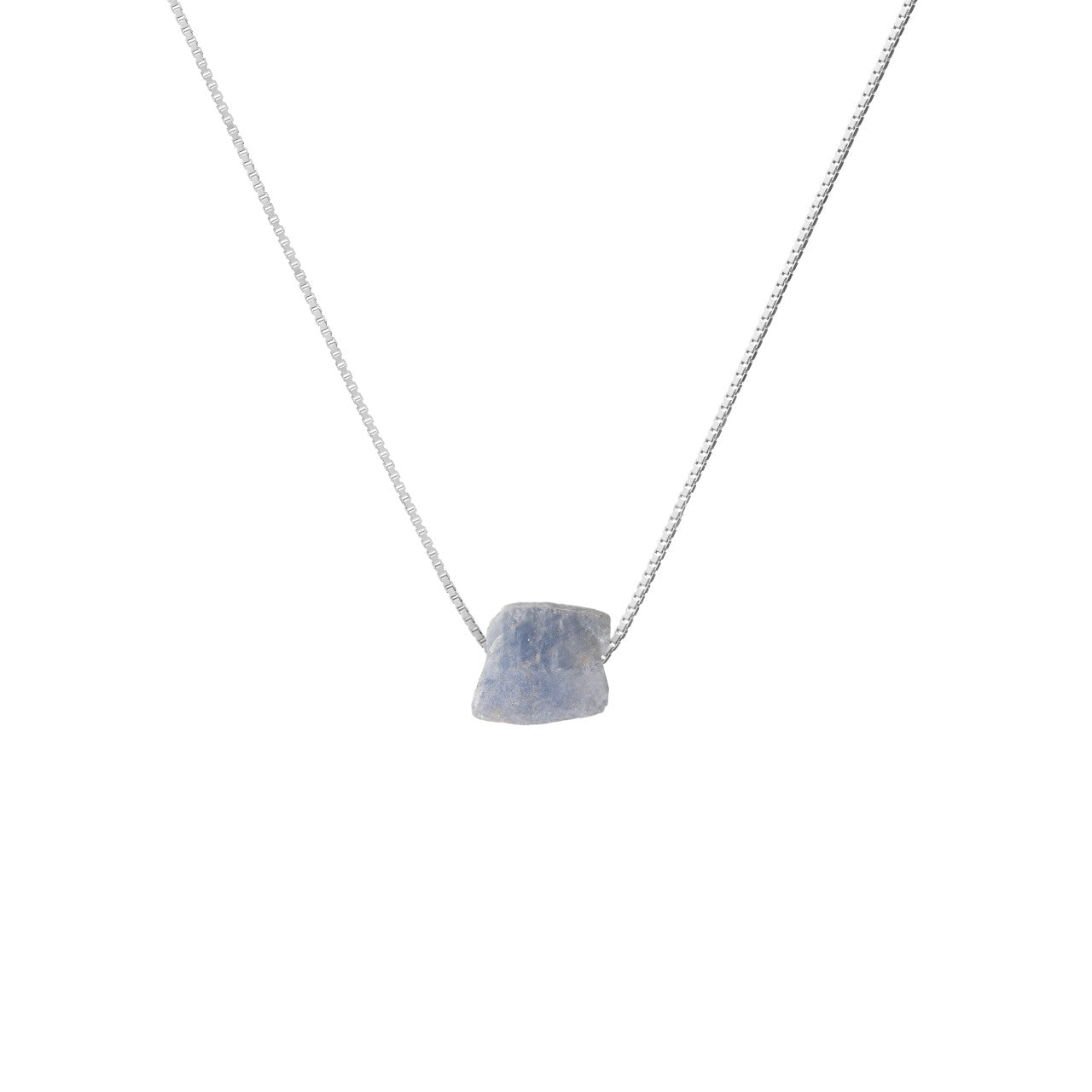 Raw Floating Necklace (Sterling Silver)