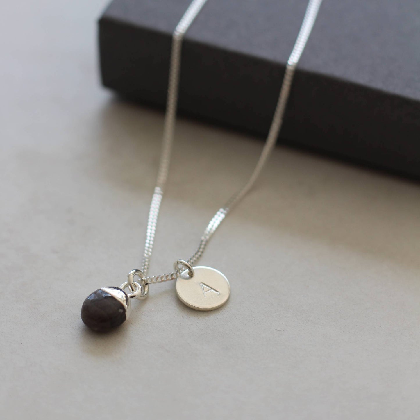 Sapphire Tiny Tumbled Necklace | Optimism (Silver)