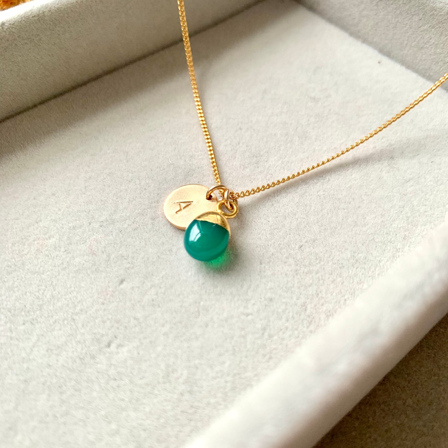 Bridesmaid | Tumbled Gemstone Necklace (Gold Plated)