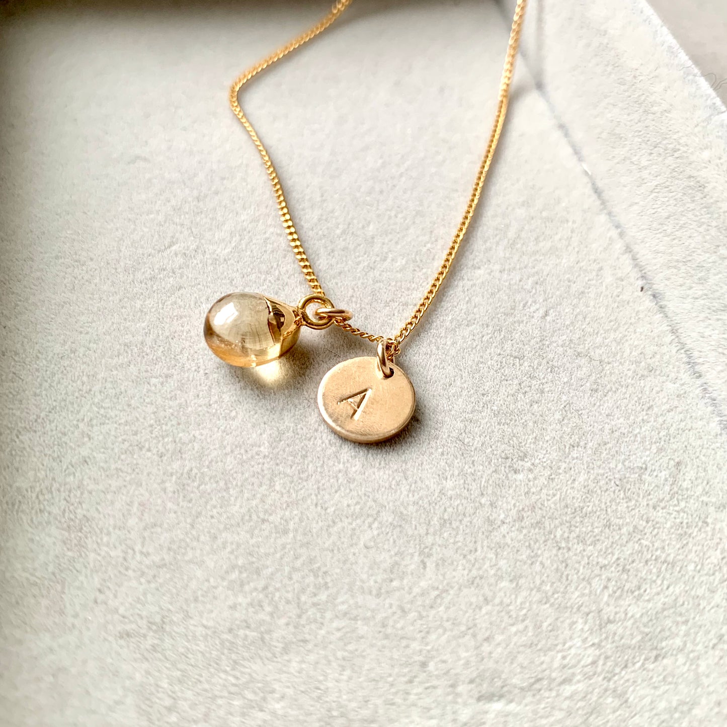 Bridesmaid | Tumbled Gemstone Necklace (Gold Plated)