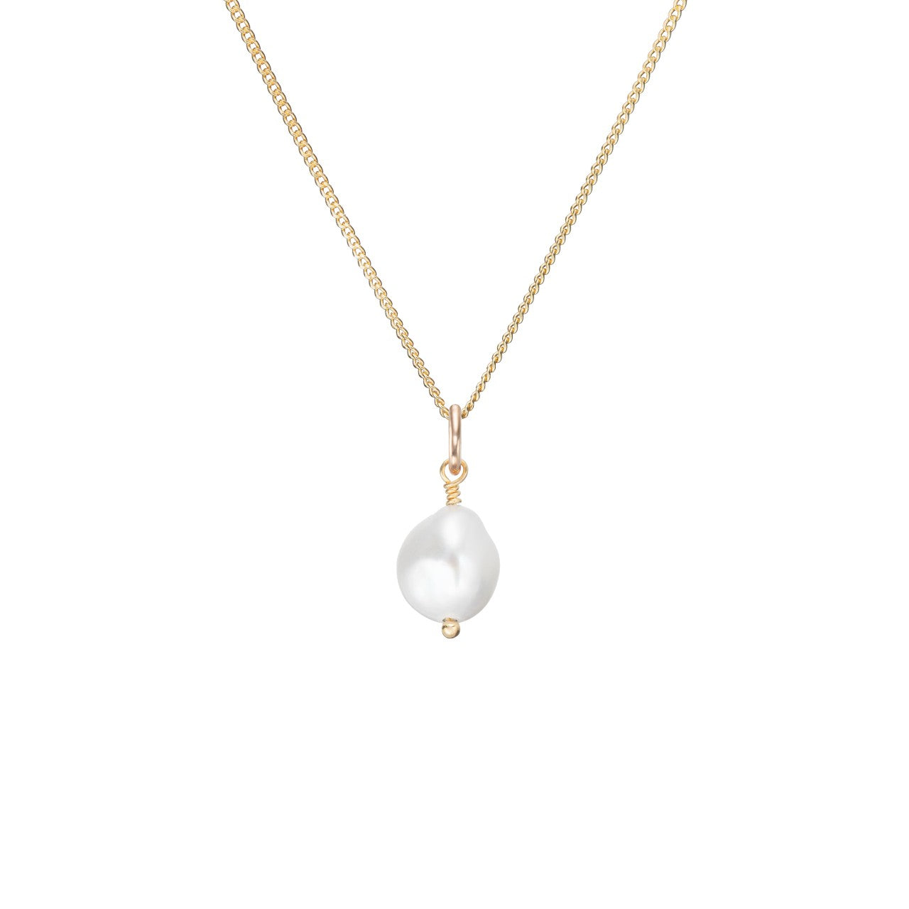 Pearl Tiny Tumbled Necklace | Calming (Gold Plated)