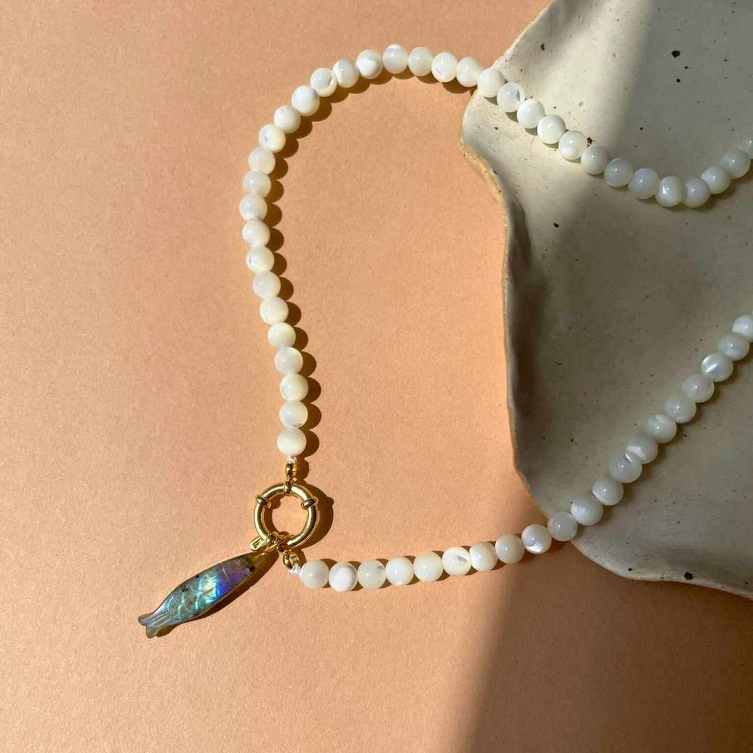 Labradorite Drift Away Charm Necklace
