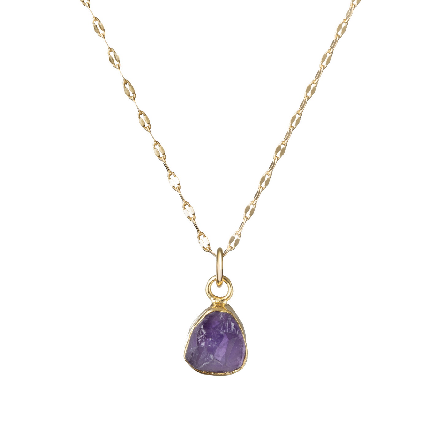 Amethyst Carved Vintage Chain Necklace | Calming (Gold Plated)