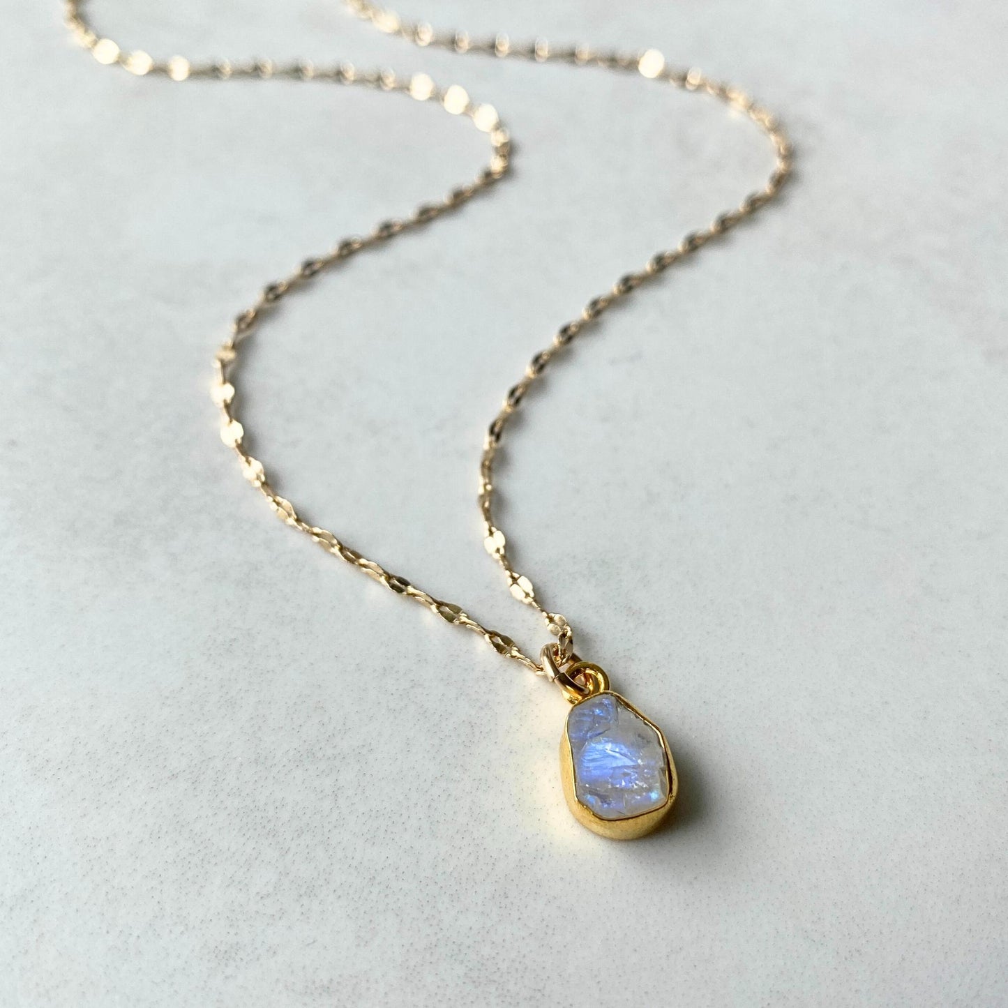 Moonstone Carved Vintage Chain Necklace | Intuition (Gold Plated)