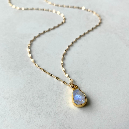 Moonstone Carved Vintage Chain Necklace | Intuition (Gold Plated)