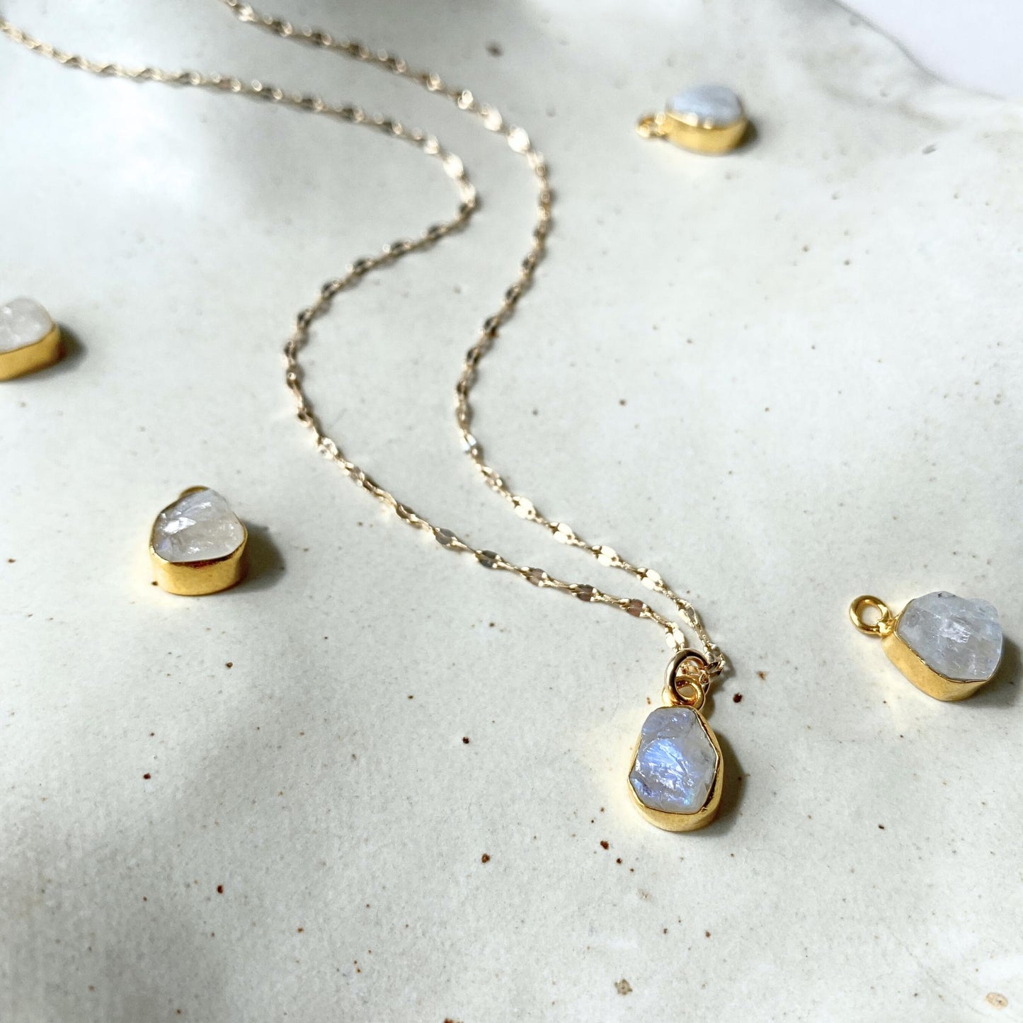 Moonstone Carved Vintage Chain Necklace | Intuition (Gold Plated)
