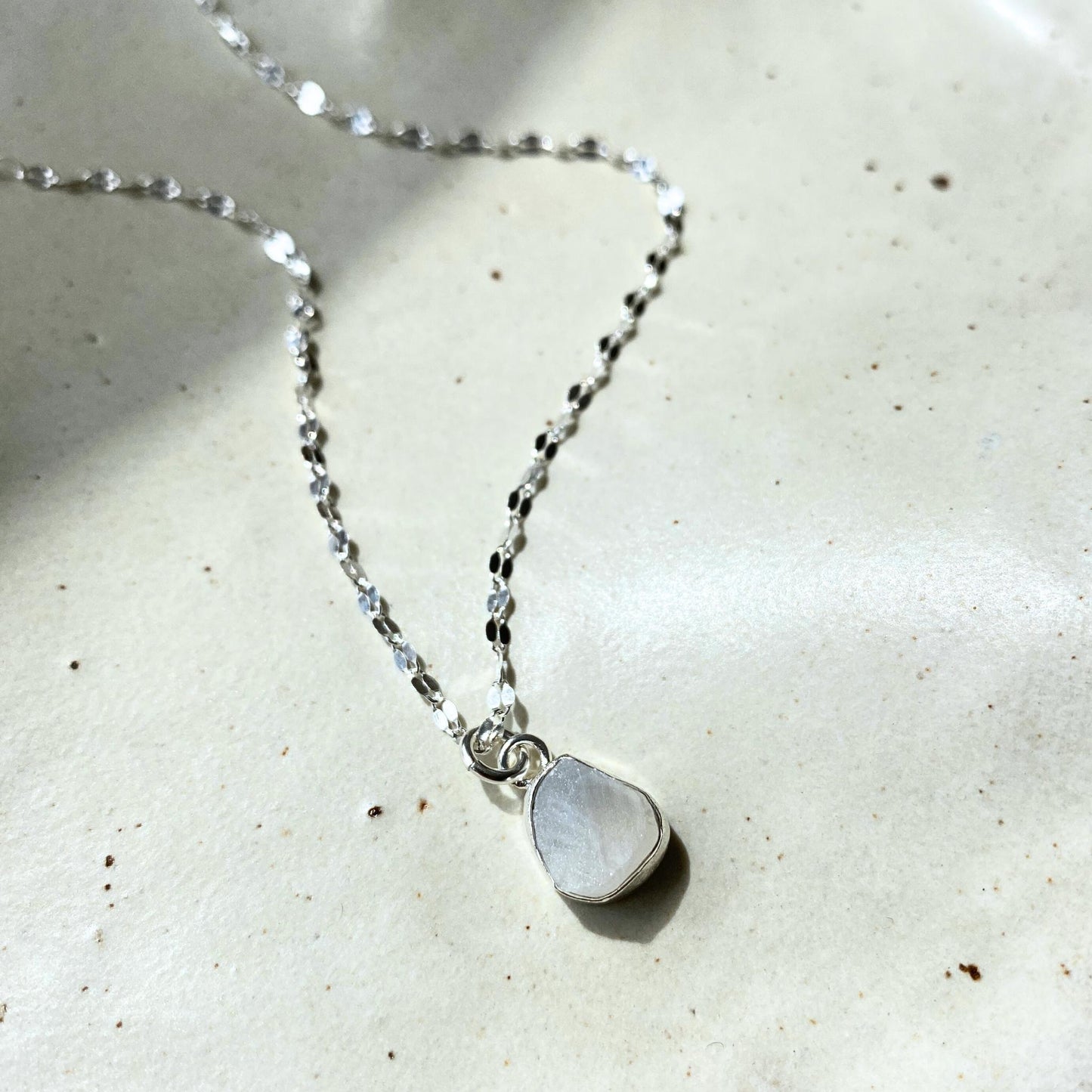 Moonstone Carved Vintage Chain Necklace | Intuition (Sterling Silver)