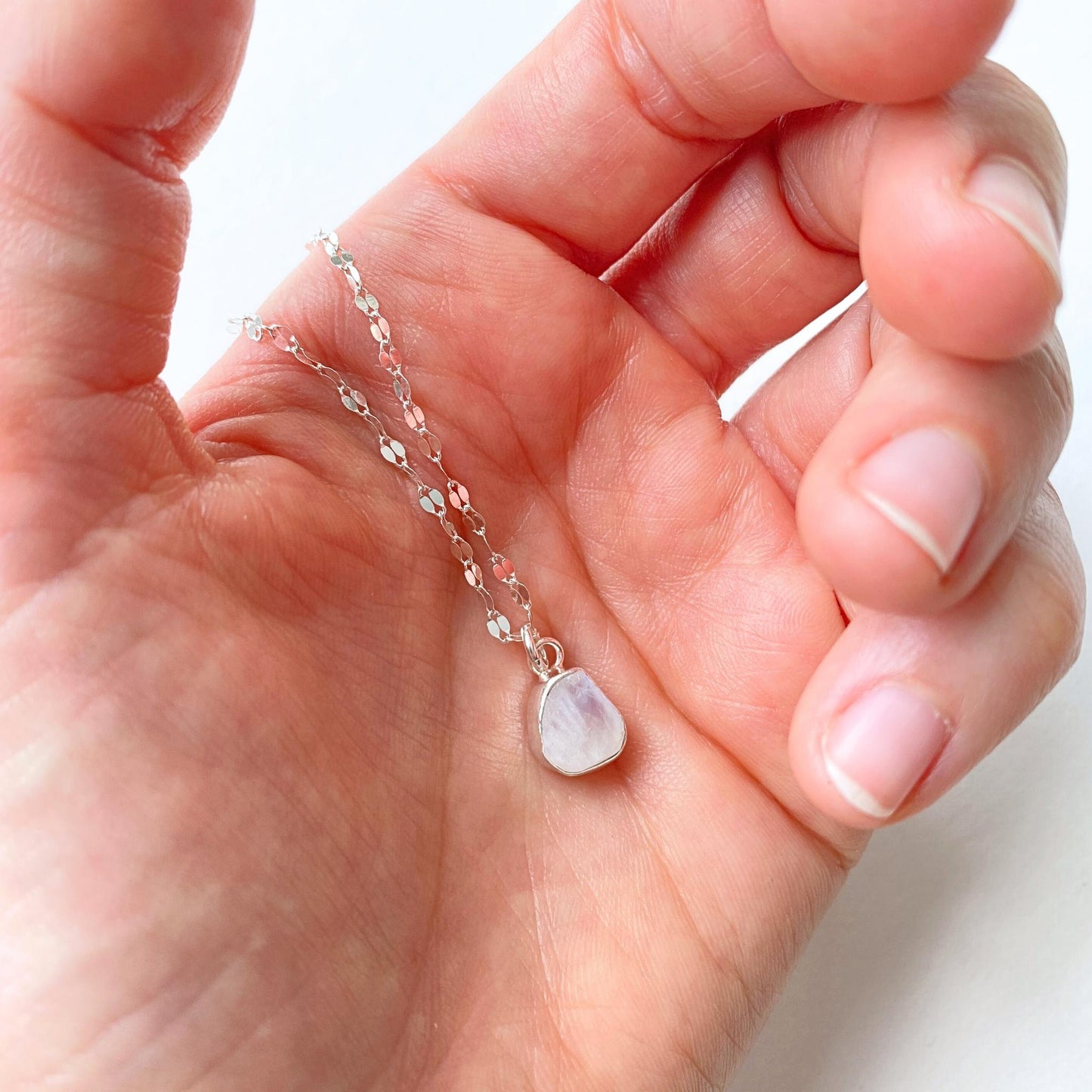 Moonstone Carved Vintage Chain Necklace | Intuition (Sterling Silver)