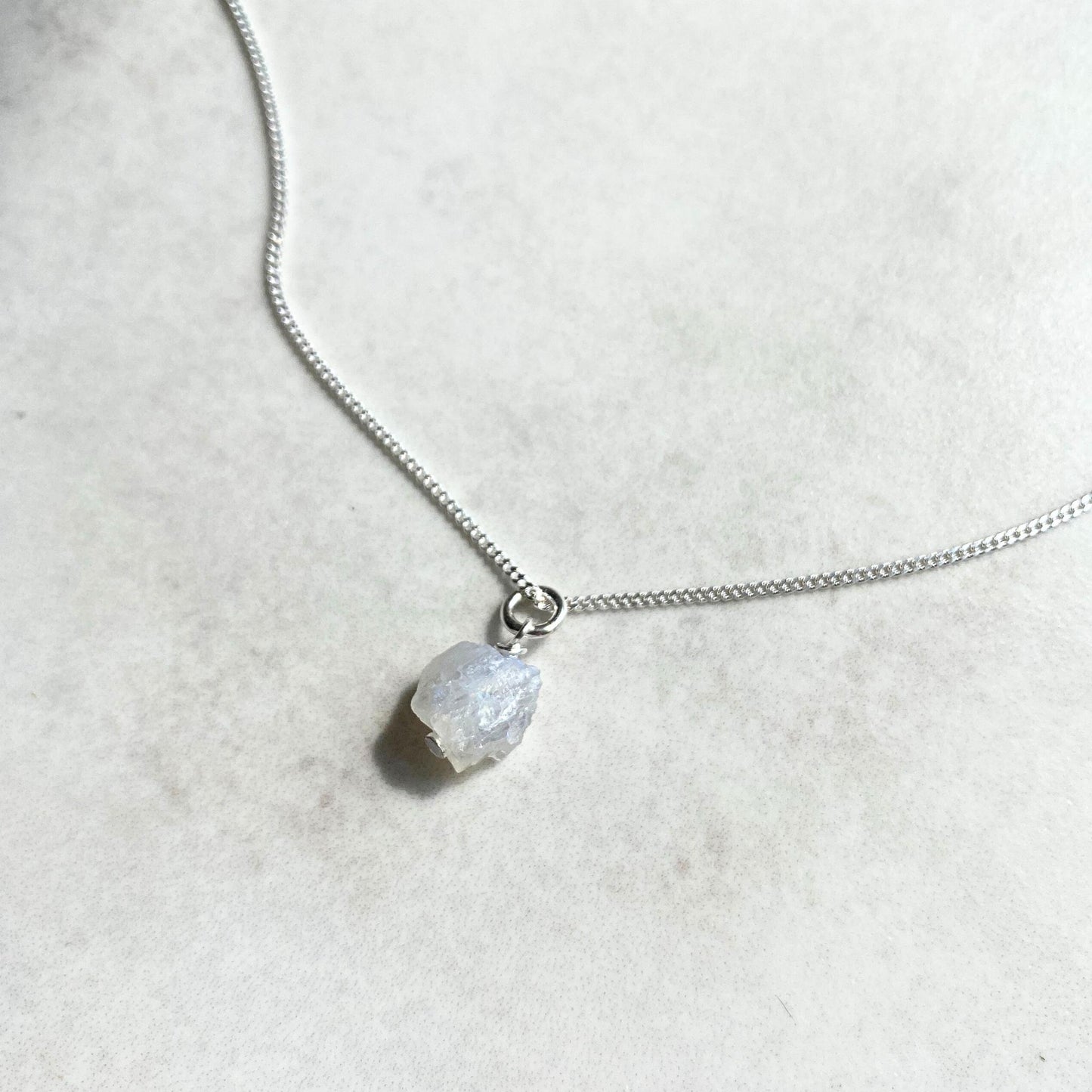 Moonstone Threaded Necklace | Intuition (Sterling Silver)
