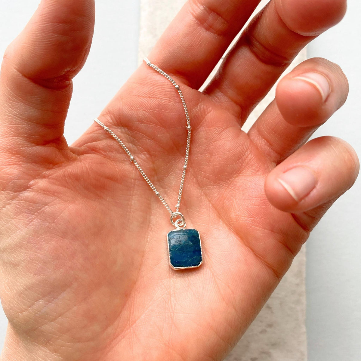 •AEON• apatite + silver necklace (16