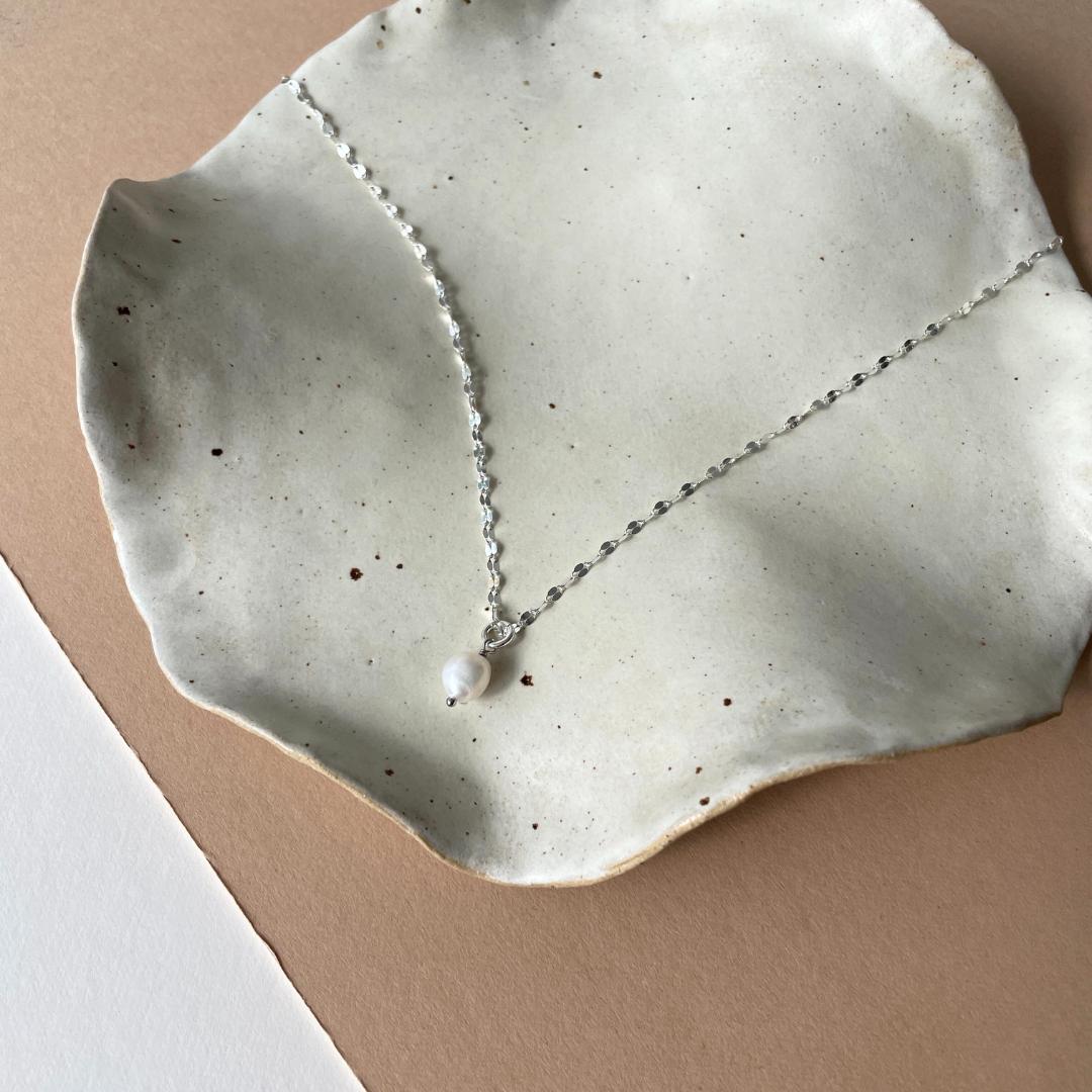Pearl Vintage Chain Necklace | Calm (Silver)