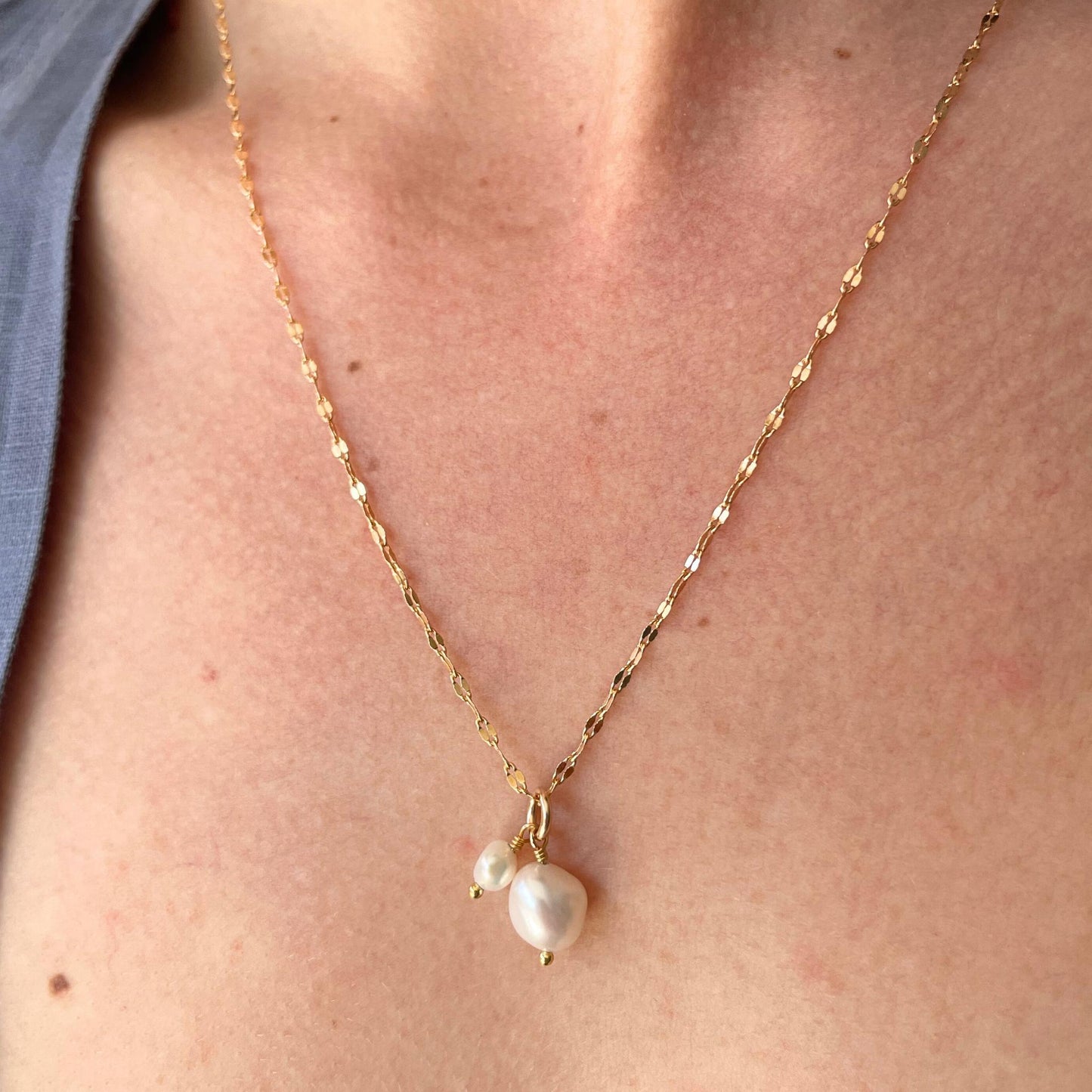 'Mum & Me' Duo Pearl Necklace (Gold Plated or Silver)