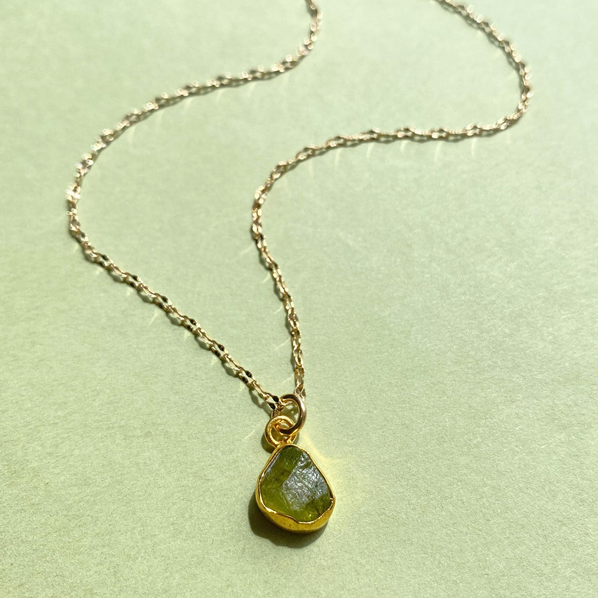 Raw peridot pendant hot sale