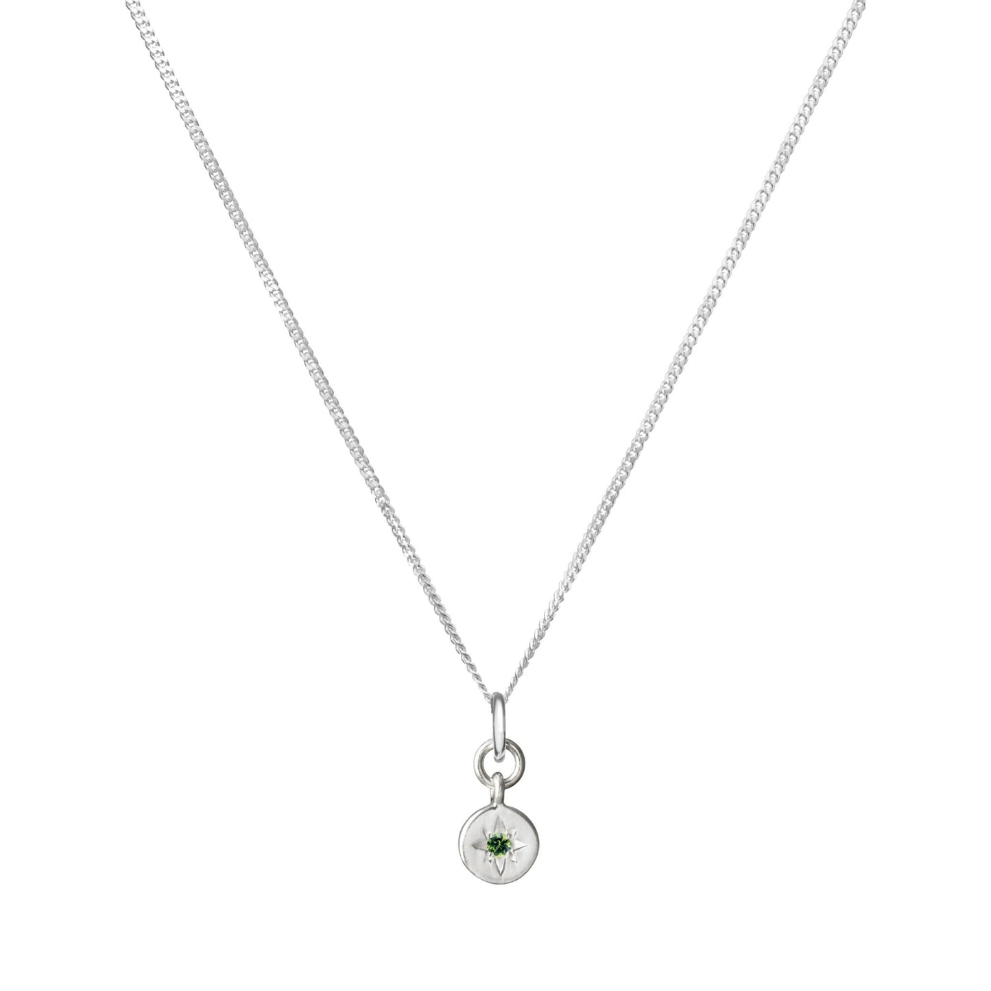 Peridot Guiding Star Birthstone Necklace | August (Sterling Silver)