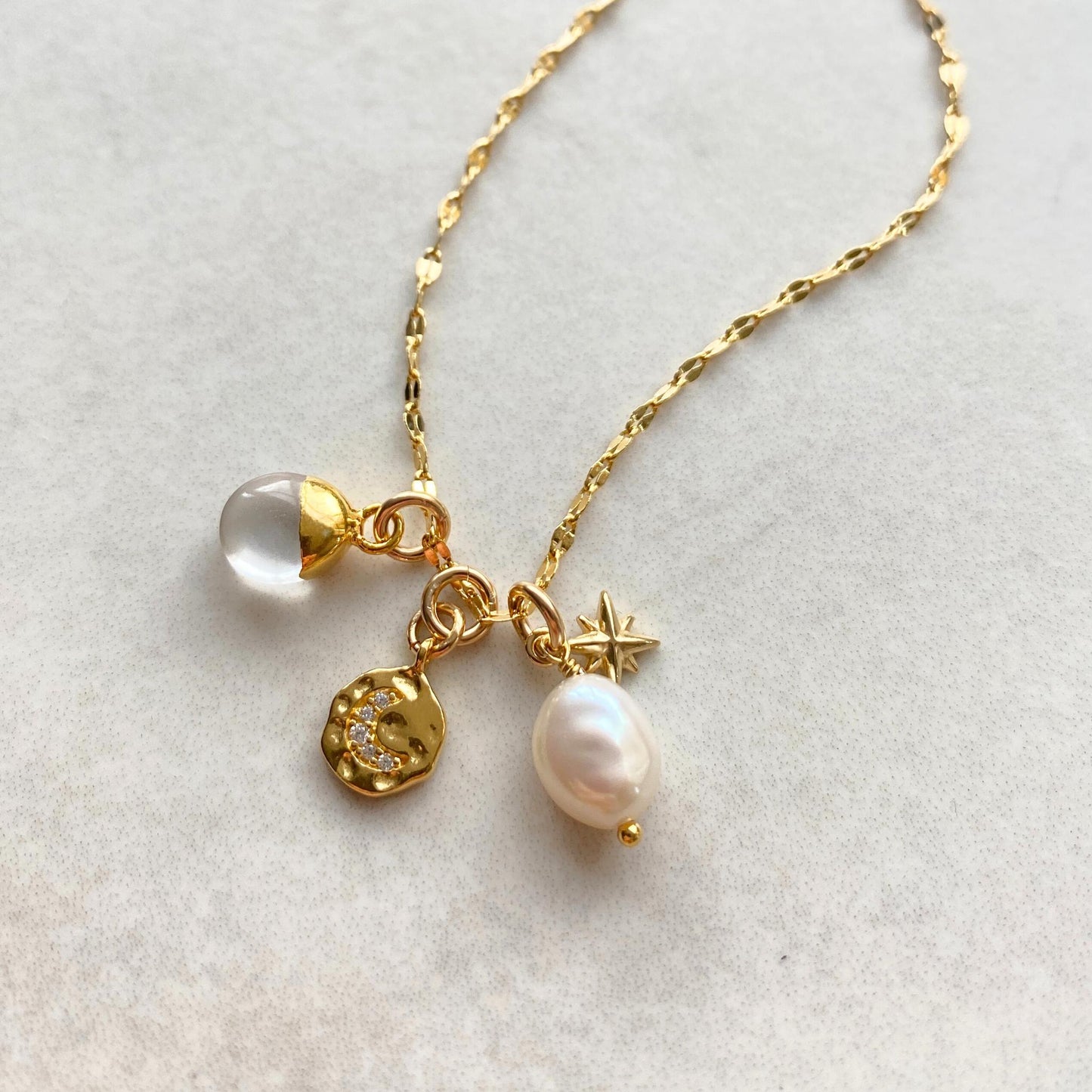 Quartz Charm Necklace | Healing (Gold Plated)