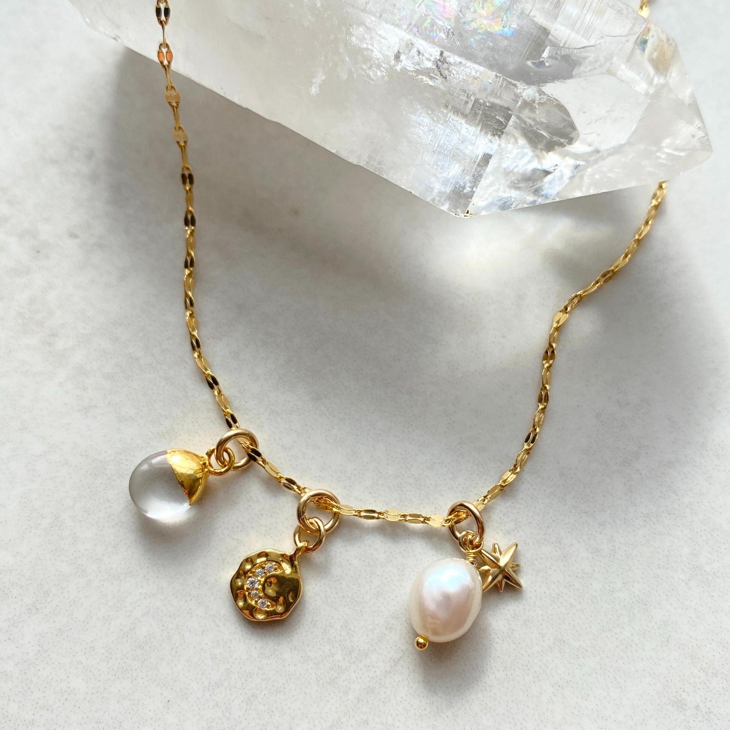 Quartz Charm Necklace | Healing (Gold Plated)