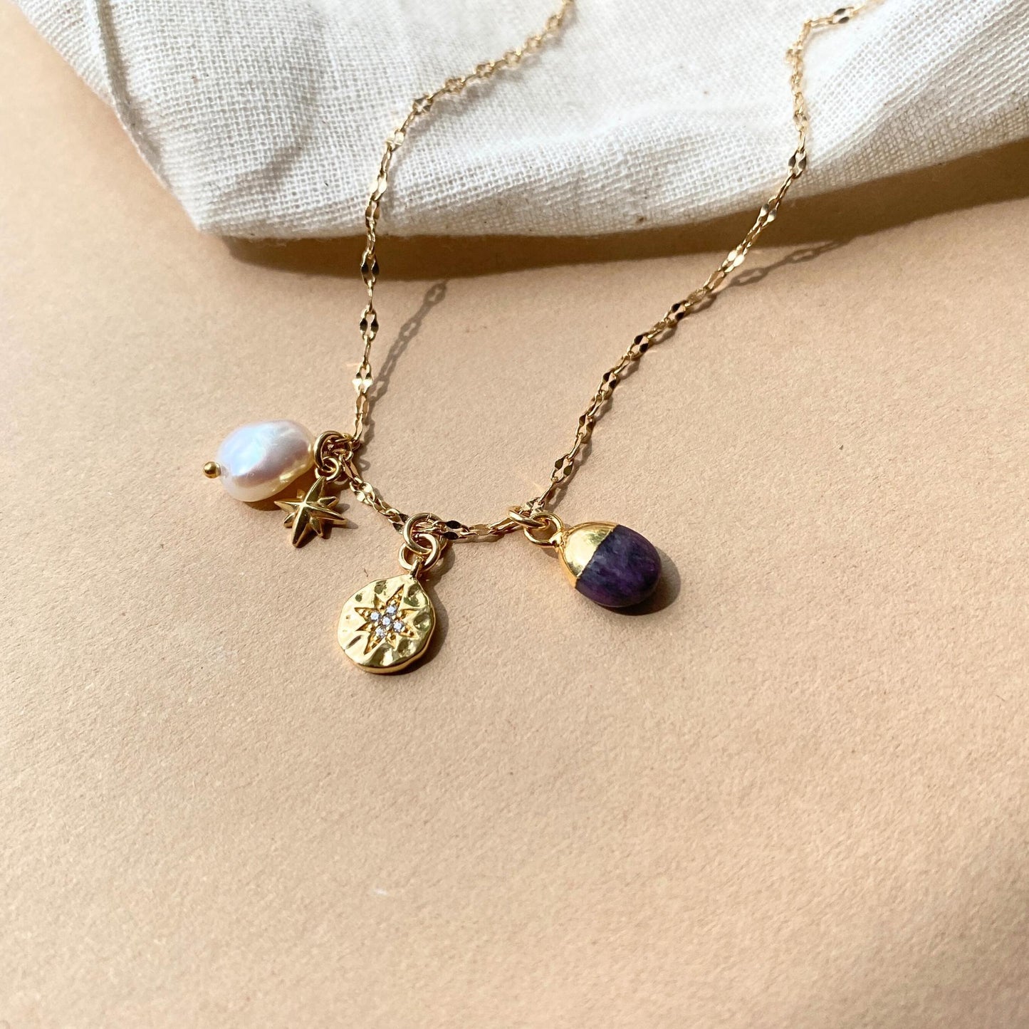 Ruby Charm Necklace | Energy & Passion (Gold Plated)