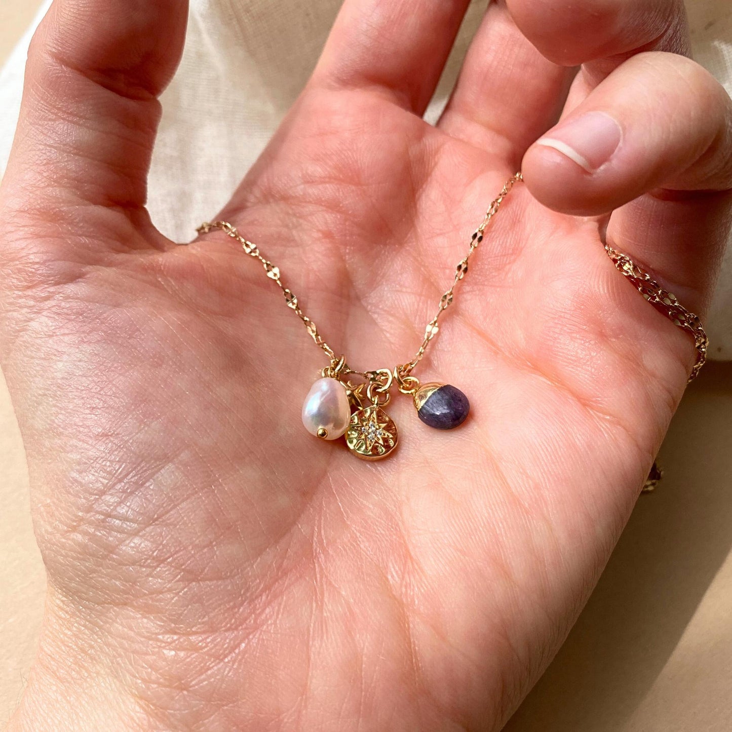 Ruby Charm Necklace | Energy & Passion (Gold Plated)