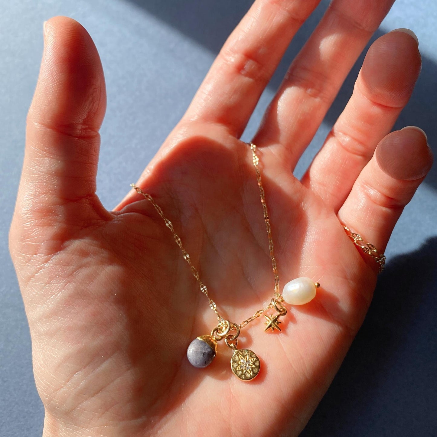 Tanzanite Charm Necklace | Positivity (Gold Plated)