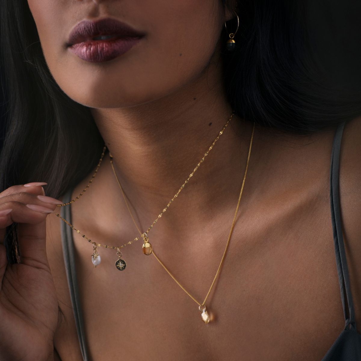 Citrine Charm Necklace | Success (Gold Plated)