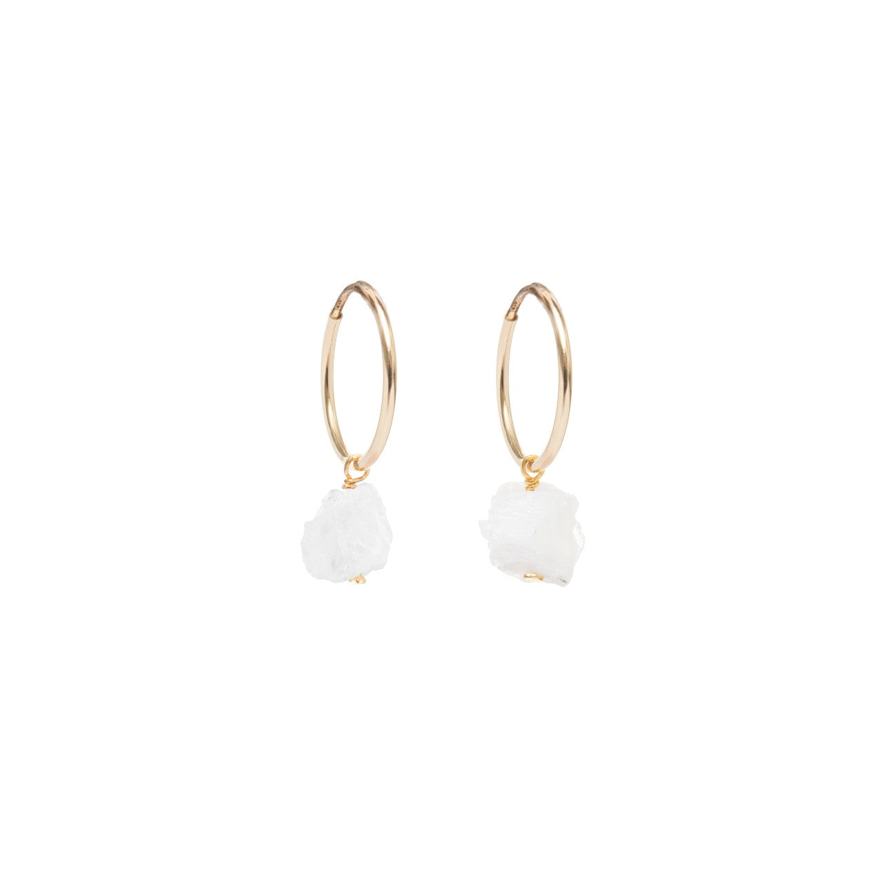 Moonstone Threaded Hoop Earrings | Intuition (Gold Fill)