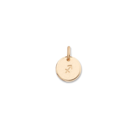 Additional Charm | Personalised Zodiac Sign Disc (Gold Fill)