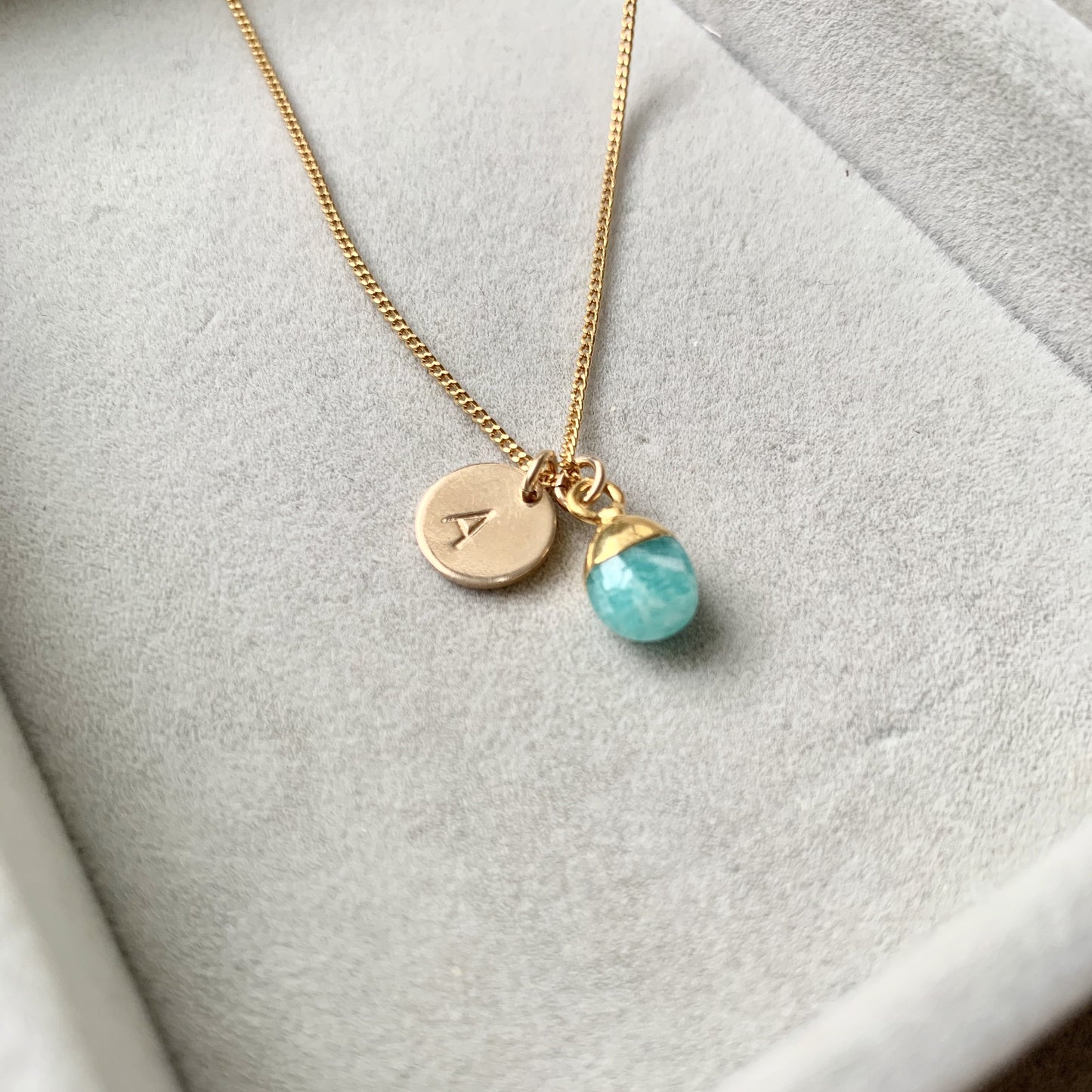 Tiny Tumbled Gemstone Necklace - Amazonite (Confidence) - Decadorn