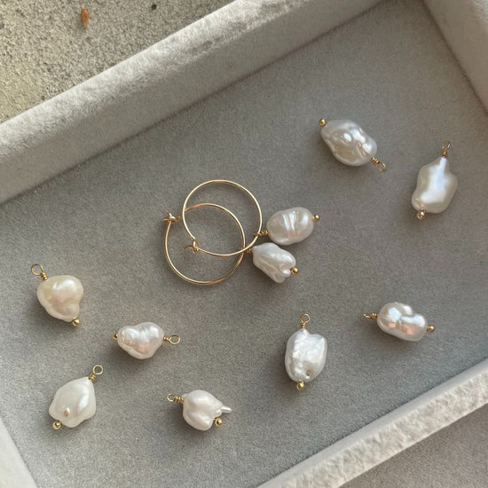 Imperfect Pearl Hoop Earrings | Calm (Gold Fill)