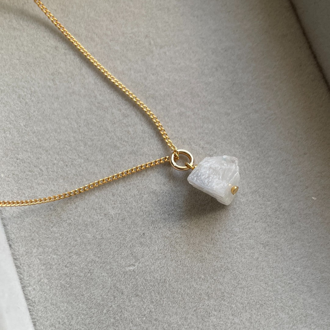 Moonstone Threaded Necklace | Intuition (Gold Plated)