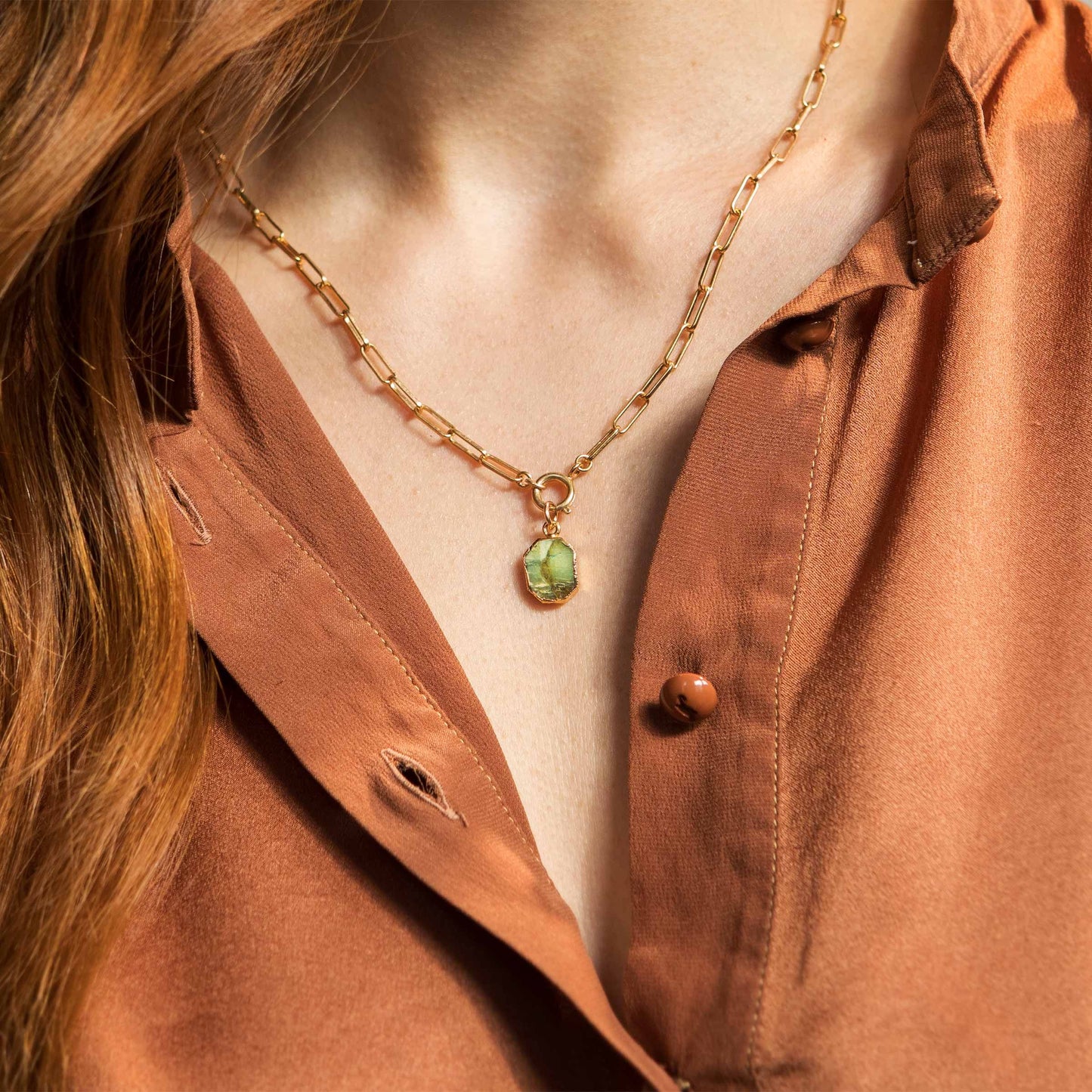 Labradorite Gem Slice Chunky Chain Necklace | Adventure (Gold Plated)