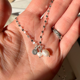 'Mum & Me' Duo Pearl Necklace (Silver)