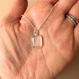 Quartz Gem Slice Necklace | Healing & Clarity (Silver)