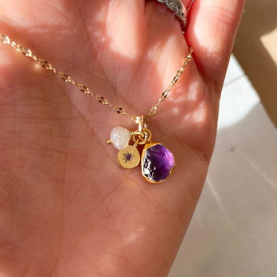 Limited Edition Amethyst Necklace | Calming (Gold & Silver)