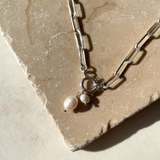 'Mum & Me' Duo Pearl Necklace (Silver)