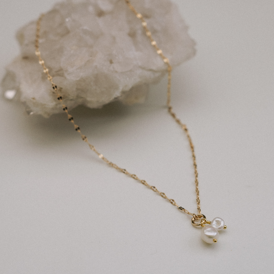 'Mum & Me' Duo Pearl Necklace (Gold Plated or Silver)