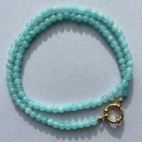 Amazonite Beaded Strand Necklace | Confidence (Gold)