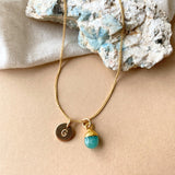 Amazonite Tiny Tumbled Necklace | Confidence (Gold Plated)