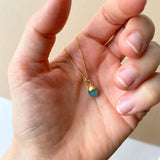 Amazonite Tiny Tumbled Necklace | Confidence (Gold Plated)