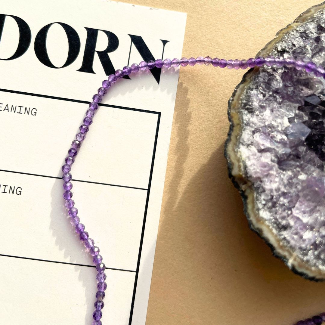 Amethyst Strand Necklace | Calming (Silver)