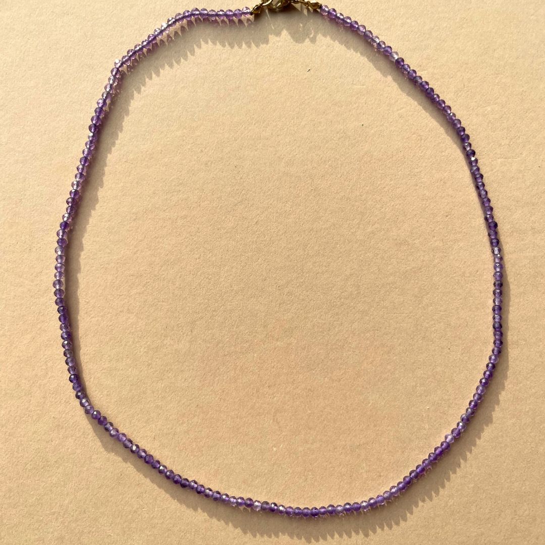 Amethyst Strand Necklace | Calming (Gold)