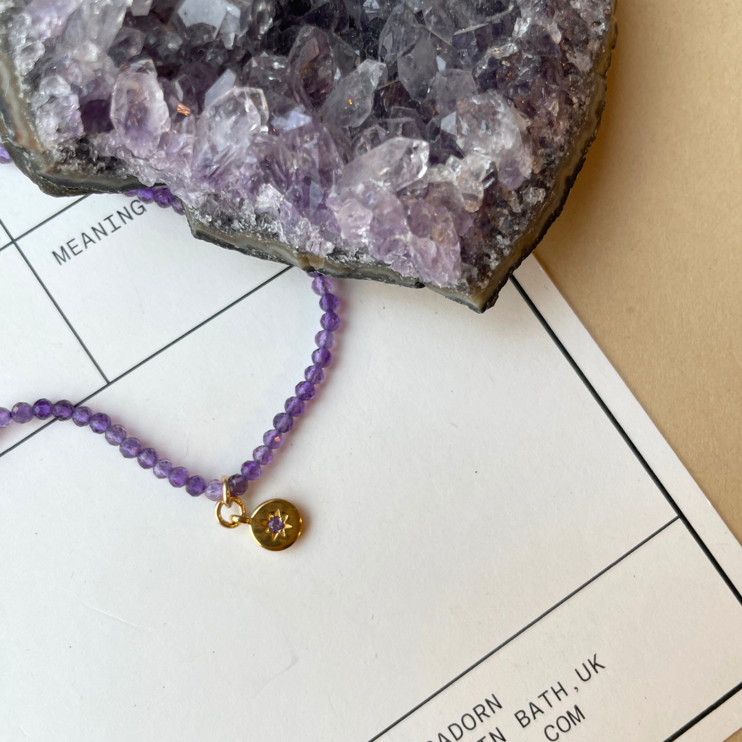 Amethyst Strand Necklace | Calming (Gold)