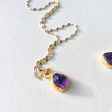 Amethyst Carved Necklace | Calming (Gold Plated)
