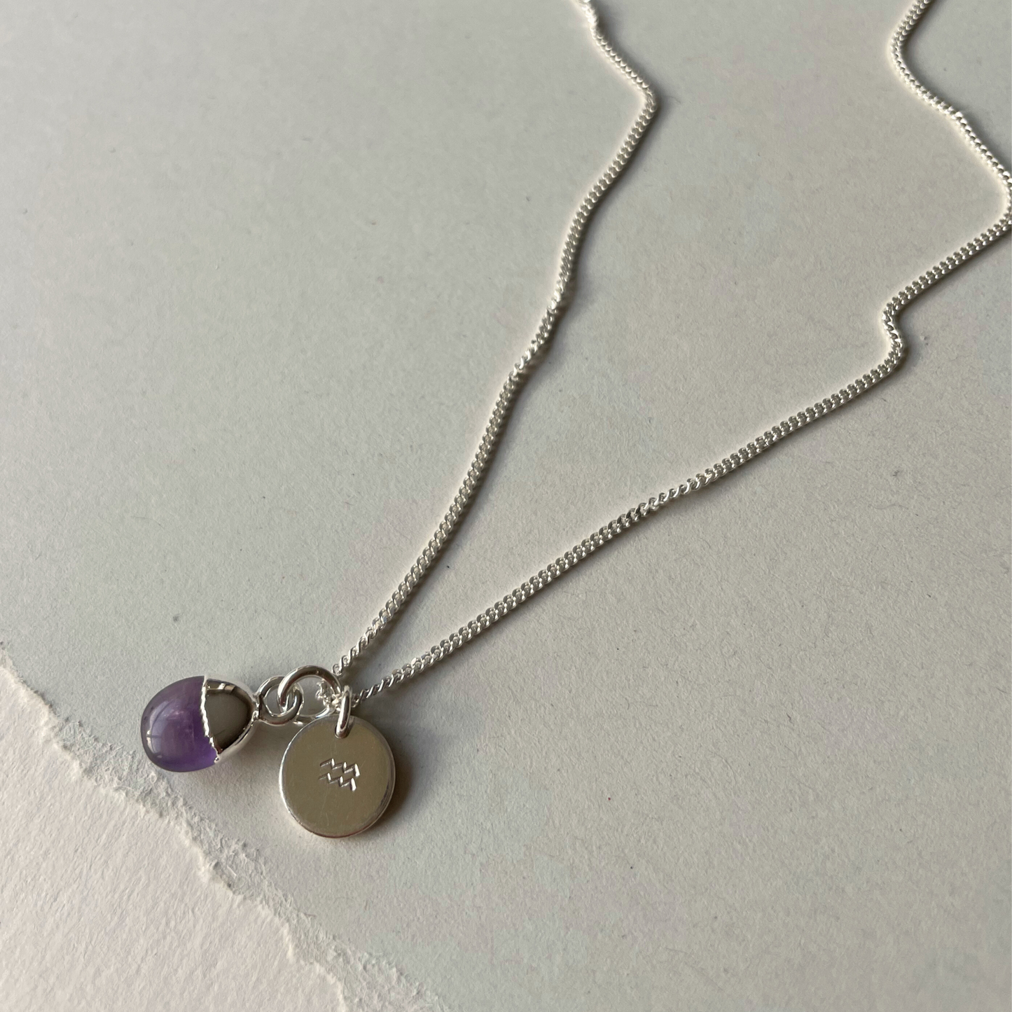Bridesmaid | Tumbled Gemstone Necklace (Silver)