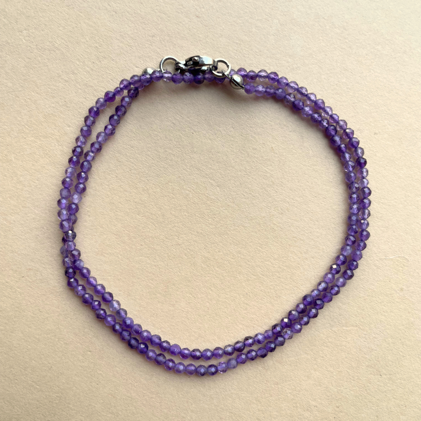 Amethyst Strand Necklace | Calming (Silver)