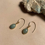 Aquamarine Mini Dome Ear Wire Earrings | Serenity (Gold Fill)