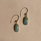 Aquamarine Mini Dome Ear Wire Earrings | Serenity (Gold Fill)