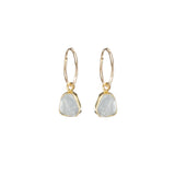 Aquamarine Carved Hoop Earrings | Serenity (Gold)