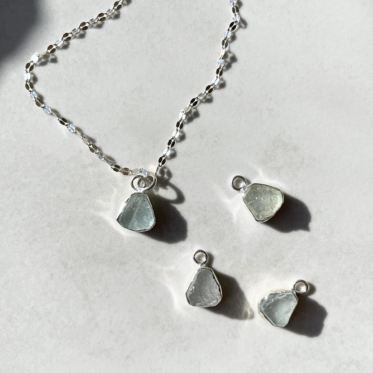 Aquamarine Carved Necklace Serenity